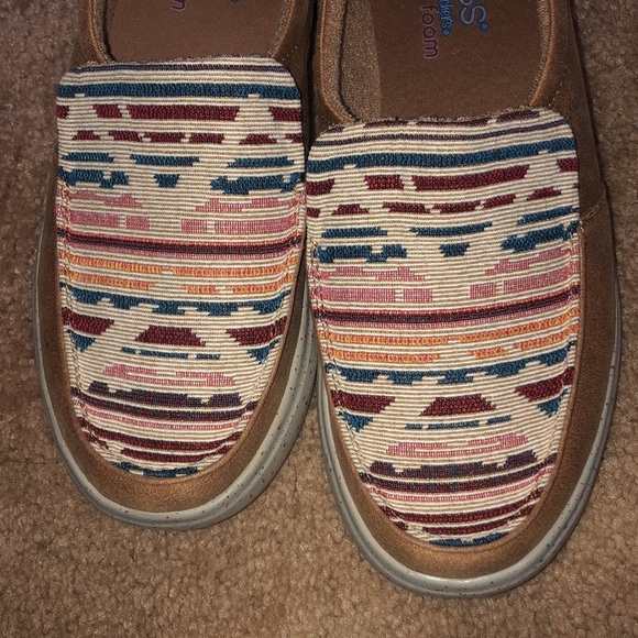 Bobs from sketchers memory foam Aztec loafers size 8.5 western print shoes flats - Picture 3 of 6